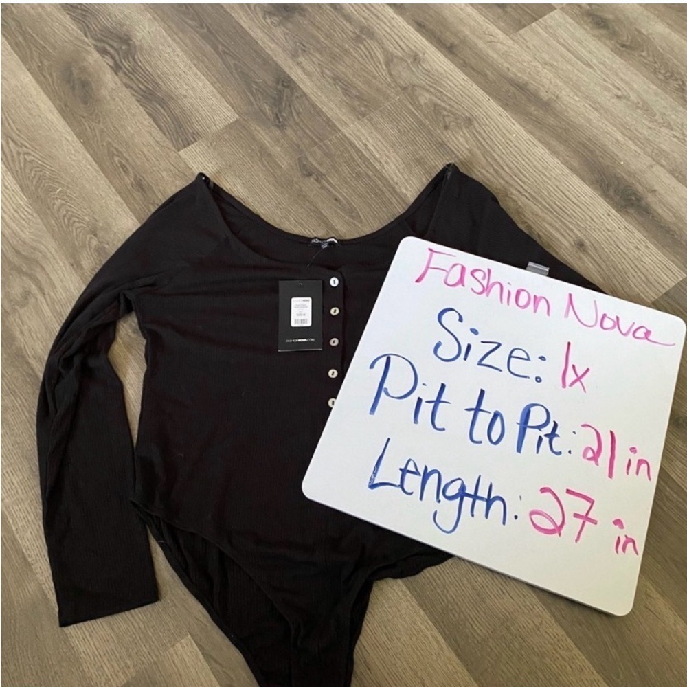 FASHION NOVA Black Ribbed Bodysuit - Picture 10 of 10